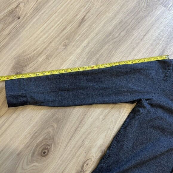 TED BAKER LONDON Long Sleeve Button Up Heather Charcoal Contrasting Trim Size 4 - Picture 6 of 11